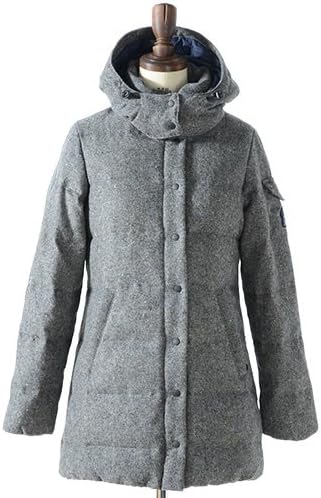 Amazon Fidelity フィデリティ ダウンジャケット 11fo 030pt13 フード付き ウール ロング ダウン ジャケット ダウン コート フェザー 羽 中綿 ネップ ヘリンボーン レディース 正規取扱品 S 1 Grey Nep Navy コート ジャケット 通販