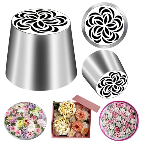 FANTEXY Extra Large Russian Piping Tip – Food Grade Stainless Steel Flower Frosting Nozzles for Cake Decorating, Baking Supplies, Buttercream Flowers, Pastries,Dishwasher Safe SL64
