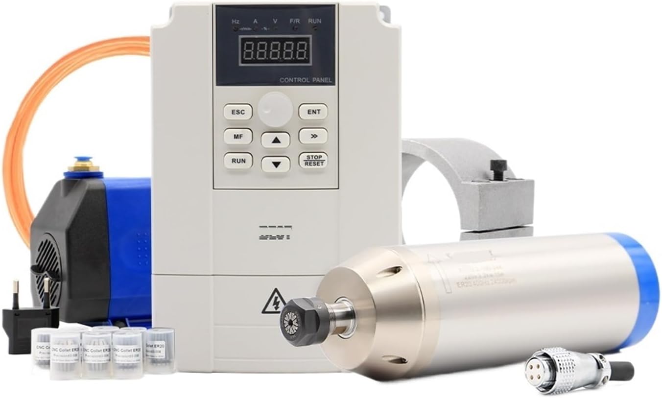 3.2kw Water Cooled Spindle kit 3kw 4 Pieces Ceramic Ball Bearings & Variable Frequency Drive & Bracket & Pump(Steel Ball Bearing,380v)