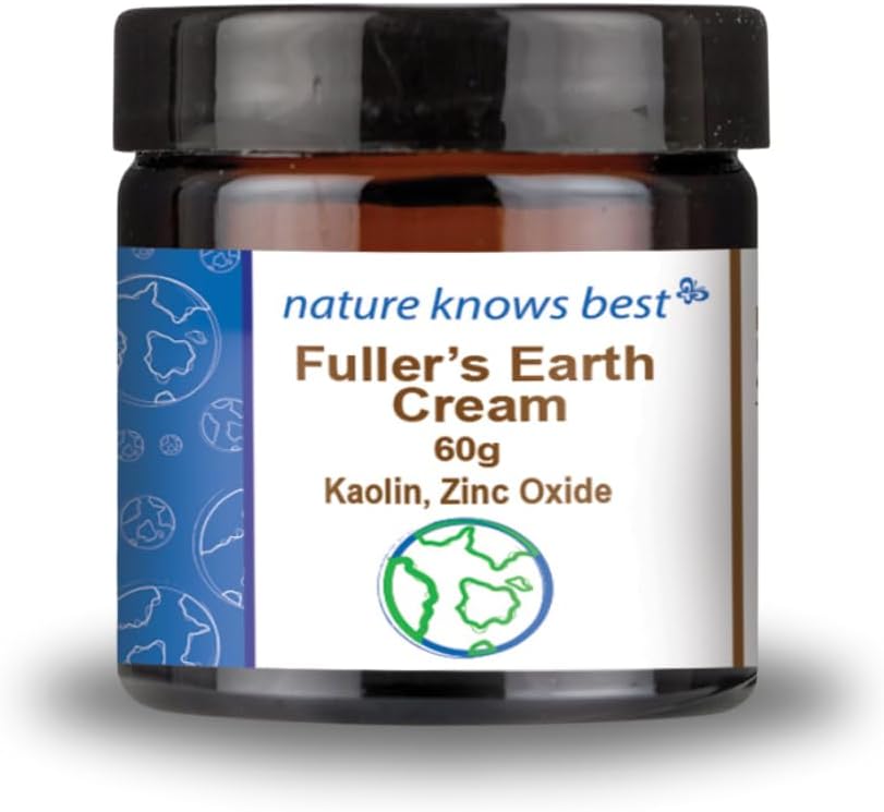 Fullers Earth Cream - Natural Face & Body Moisturiser with Fullers Earth & Zinc Oxide Cream for Radiant Skin - by Power Health