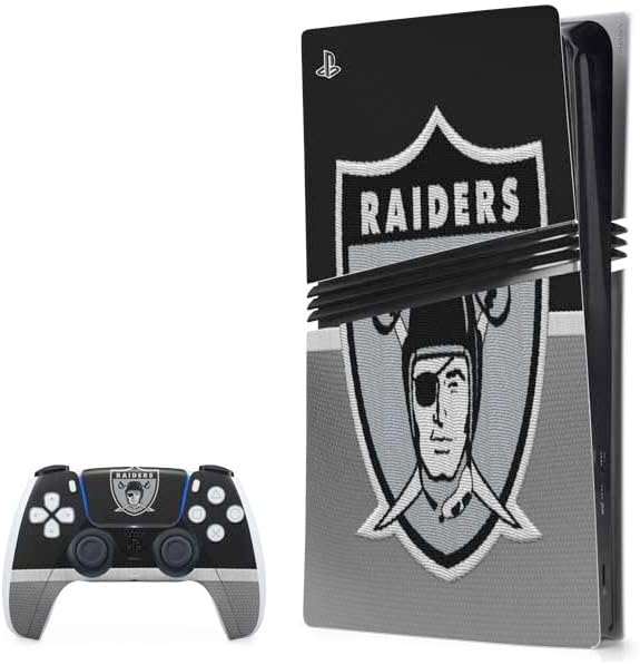 Skinit Decal Gaming Skin Compatible with PS5 Pro Bundle - Officially Licensed NFL Las Vegas Raiders Vintage Design