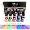 Pixiss Glow in the Dark Alcohol Ink Set - 5 Shades of Brilliantly Glowing Alcohol Ink for Epoxy Resin Supplies, Yupo Paper, Tumblers, Coasters - Resin Colorant for Epoxy Resin and Resin Art Supplies