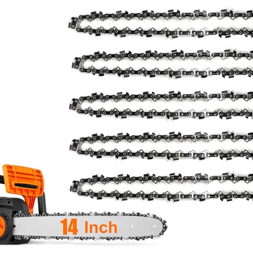 Lot de 5 Chaînes de Tronçonneuse 35 cm – 3/8″ LP, Jauge 0,043″ (1,1 mm), 50 Maillons – Faible Rebond – Compatible Stihl MS 170, MS 180, MSE 170C et autres – Chaîne de Rechange