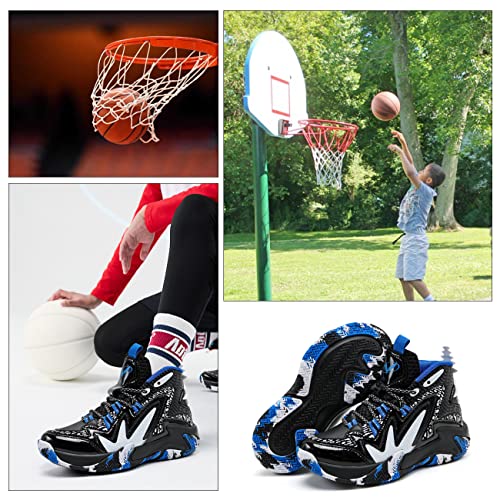 Image of VITUOFLY Kids Basketball Shoes Boys Sneakers Girls Mid-top Sports Shoes | Ankle protection, Non-slip TPR outsole, Cushioned shock-absorbing EVA midsole, Indoor outdoor sports for little & big kids