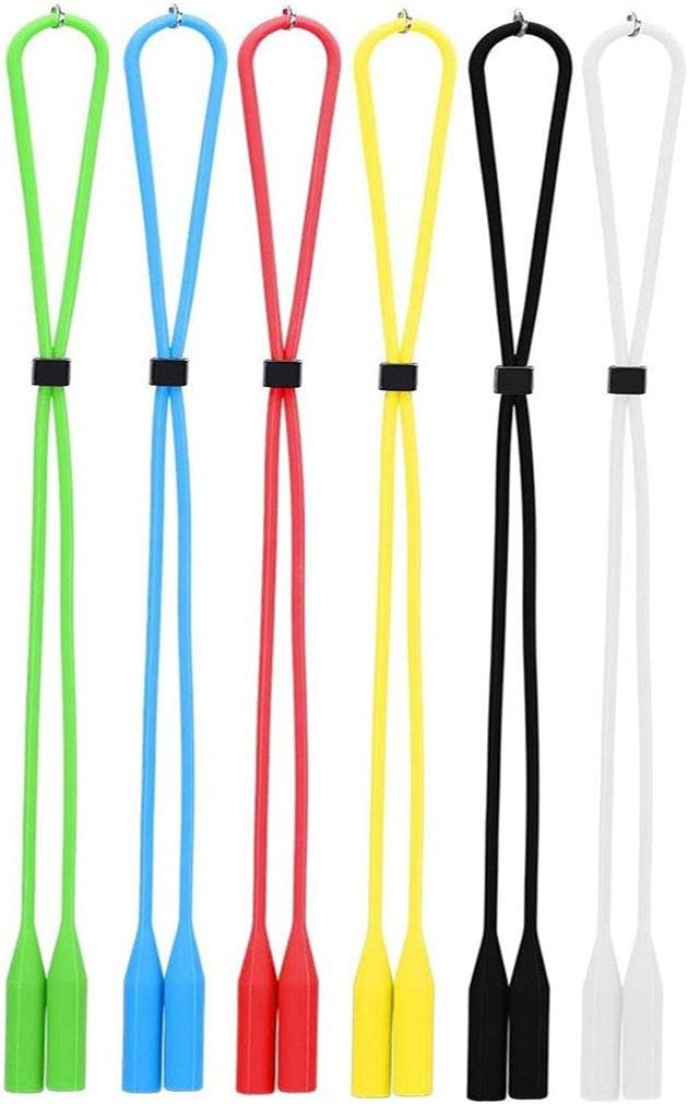 Logyua6 Pieces Eyeglasses Straps, Adjustable Silicone Eyewear Retainer, Spectacles Head Band Strap Holder