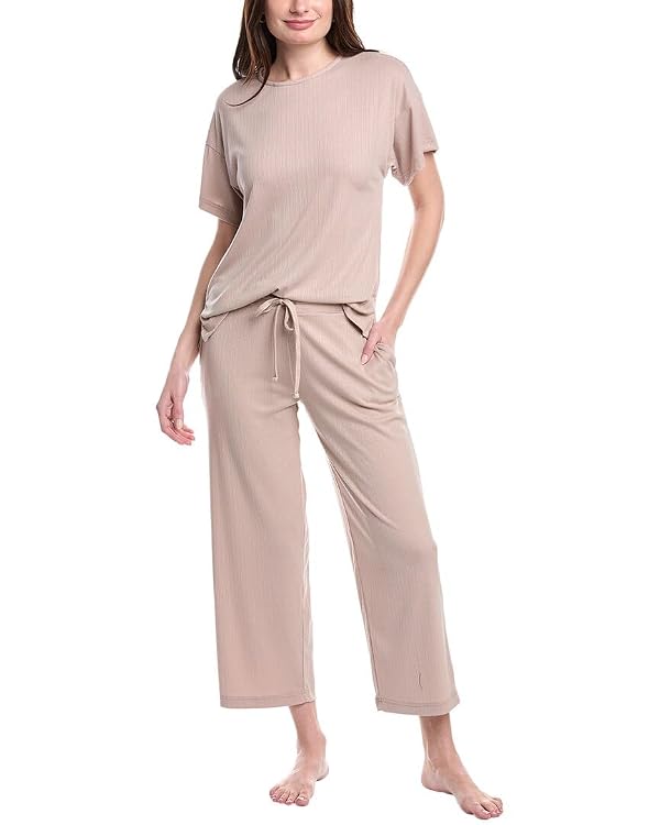 SOOTHE Short Slv PJ Set Length 25" Inseam 26",MINK,Medium by N Natori - Used condition - US$19.22