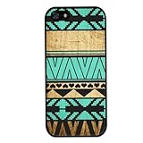 amtonseeshop Nice Brand New Stylish Hot Aztec Tribal Pattern Case (Wood Turquoise For iPhone 5 5S)