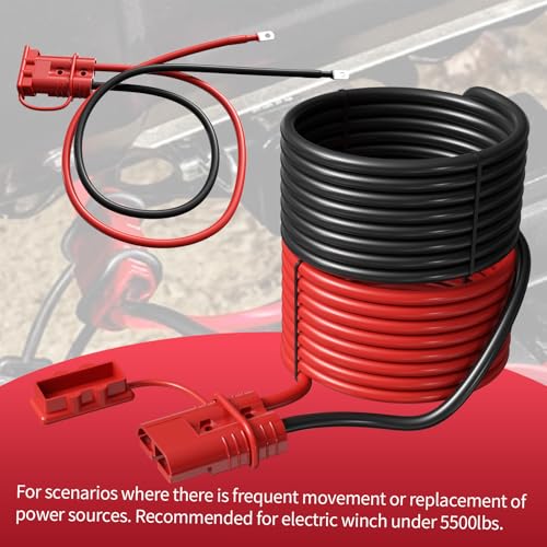 HUATOL 14 FT 2AWG Quick Disconnect Winch Power Cable, 2 Gauge 2 AWG Copper Wiring, Quick Connect and Disconnect Cables Heavy Duty Battery Wiring Kit. by HUATOL - Image 6