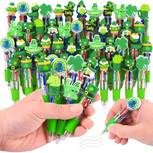 Set 50 bolígrafos multicolor 4 en 1 Día de San Patricio miniatura 1
