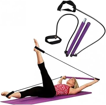 Leyaton Portable Pilates Studio Jimnastik  ubu u, 90 cm, 2 Diren  Lasti i, Mor