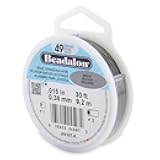 Beadalon 49 Strand Stainless Steel Bead Stringing Wire, .015 in / 0.38 mm, Bright, 30 ft / 9.2 m