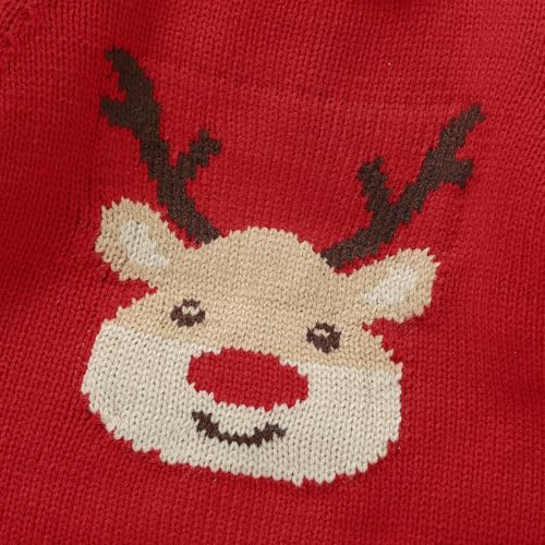Infant Baby Girl Christmas Outfit Ruffle Long Sleeve Sweater Romper Newborn Baby Girl Reindeer Onesie Clothes3