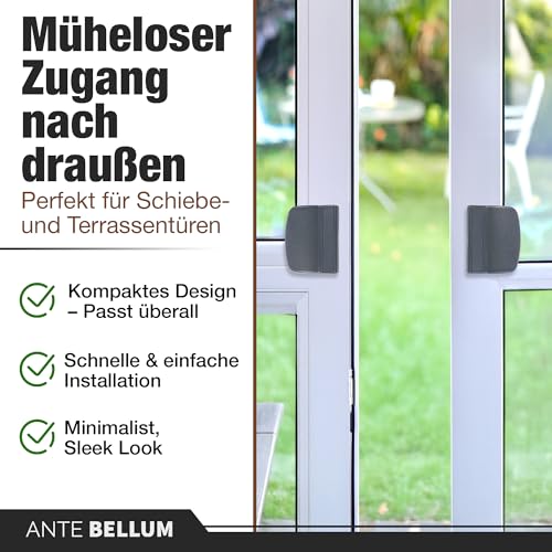 Ante bellum Balkontürgriff - Vielseitiger Türgriff für Balkon-, Terrassen- und Fliegengittertüren, Terrassentür Griff incl. Schrauben, einfache Montage ohne Bohren (Anthrazit)
