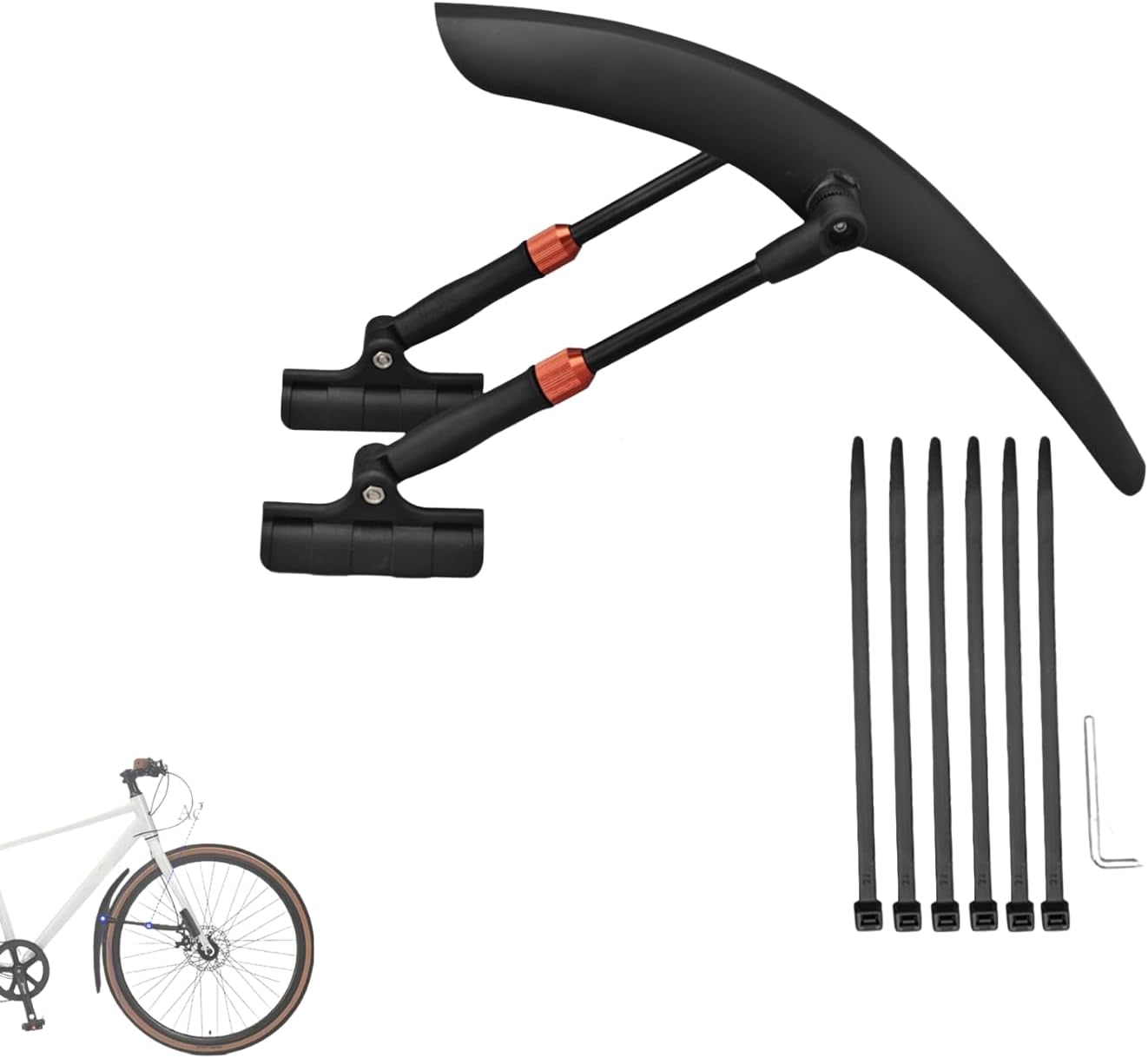 Guardabarros Ajustable Bicicleta 700C con Luz Delantero MYJACOB