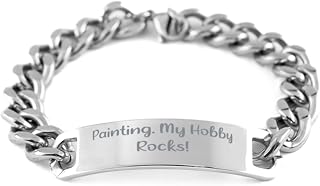 Inappropriate Painting Gifts, Painting. My Hobby Rocks!, Birthday Cuban Chain Bracelet For Painting from Friends, Funny painting gifts for friends, Funny painting gifts for family, Funny painting