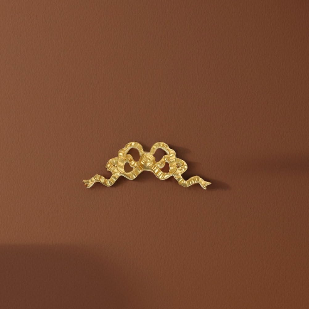 LOGOFUN 2Pcs Bow Knots Wall Hanging Decor Elegant Resin Golden Bow Wall Art Decoration for Mirror Picture Photo Frame Living Room Entryway