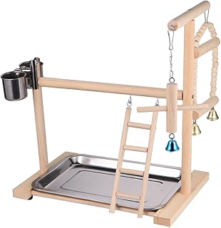 Levemolo 1 PC Suporte De Pássaro De Madeira Suporte De Pássaro Brinquedo Pássaro Jogar Carrinho Pássaros Brinquedos De Balanço Periquito Playground Pássaro Playground Pendurado Papagaio