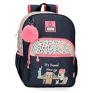 Enso Travel Time Mochila Escolar Azul 30x38x12 cms Poliéster 13,68L