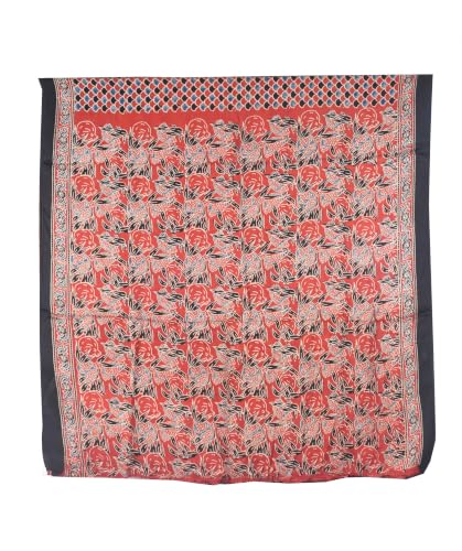Image of Ethnics of Kutch Womenss Ajrakh Modal Silk Natural Dye Hand Block Print Saree with Blouse Piece - 5.5 Mtr Length