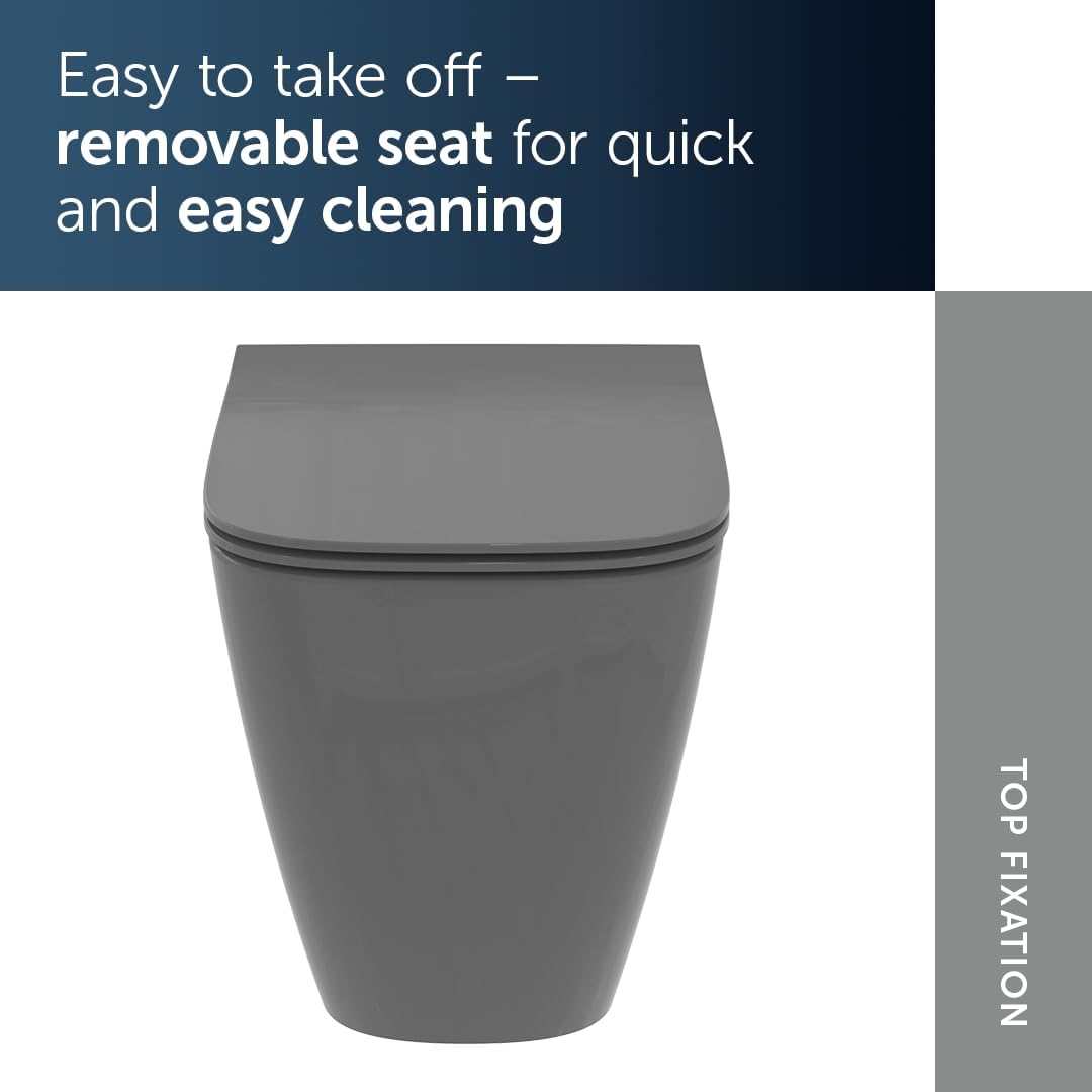 Ideal Standard T500358 i.Life b Toilet Seat Cover, Glossy Grey