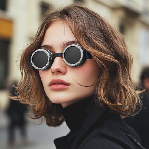 Miniatura 5 de Fesatccoz Gafas Steampunk Estilo Vintage Unisex Victoriano Gótico Hombre Señora Con Protección Solar Y Lentes Intercambiables