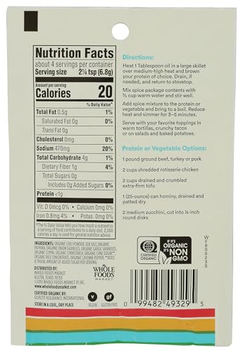 365 by Whole Foods Market, Organic Taco Seasoning, 1 Ounce - Thumbnail 2