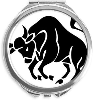 Constellation Taurus Zodiac Sign Hand Compact Mirror Round Portable Pocket Glass