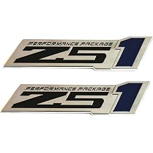 2pcs Z51 Performance Package Emblem Engine Hood 3D Badge Decal Replacement for Z51 Blue, EI-SilveCutom#2