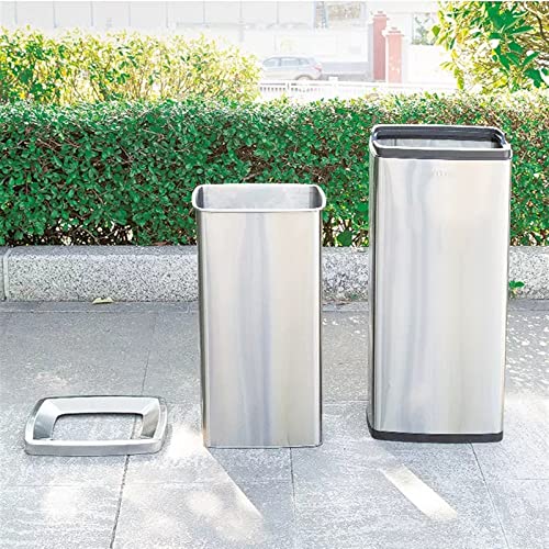 Cubo de basura exterior e interior de acero inoxidable cepillado con capacidad de 30L 5