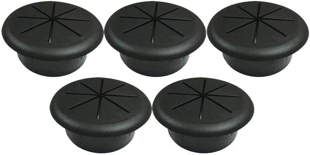 ANZESER 2"(50.8mm) Flexible Desk Grommet - Black - 5 Pack