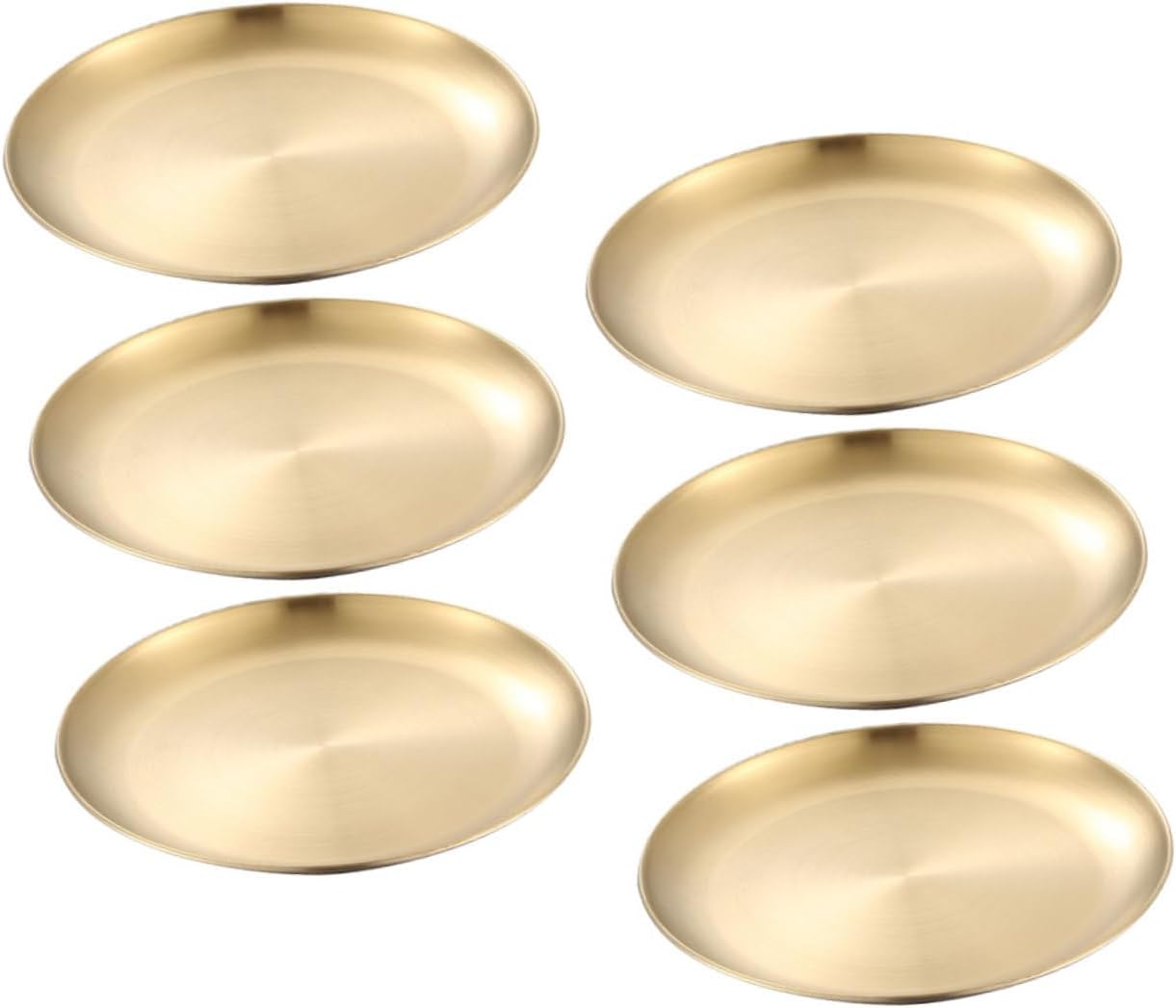 6Pcs Stainless Steel Plates Dishes for Camping Parties Outdoor Dining Reusable Food Grade Easy to Clean for Nuts Meats and More