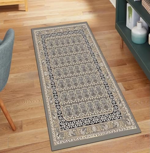 Alfombra de pasillo para cocina gris 40x450cm larga y lavable 2
