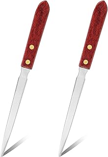 レターオープナー2個、丈夫なステンレススチール封筒カッター、木製ハンドル付きメールオープナーツール封筒スリッターメールレターナイフ、女性ホームオフィス、学校、教室用