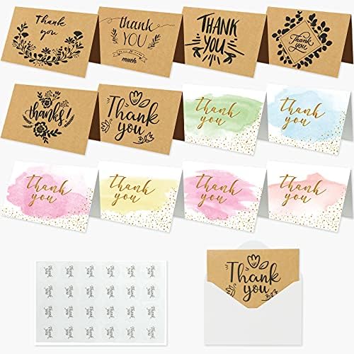Mocraft Pack Of 40 Thank You Cards With Envelopes, Kraft Paper - View #6