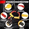 DASBET Wheel Clamp Lock Anti-Theft Wheel Lock Clamp 2 Pack Heavy Duty Car Wheel Lock with 3 Keys Adjustable Security Tire Clamp Fits 7-11" Width Tyres Security Clamp for Cars Caravans Trailers (Red) #2