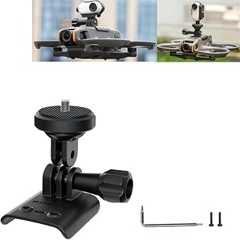 Compatible with DJI Avata 2 Camera Mount for dji avata 2 mounting bracket with 1/4" screw and for gopro adapter Universal Avata 2 Holder Bracket Extension Mount for Insta360 X4/X3/GO 3/GoPro HERO/DJI