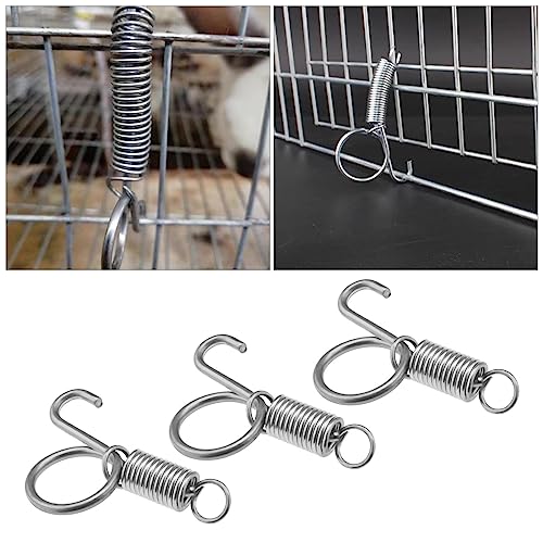 Image of The Lord of the Tools 30Pcs Spring Hook Cage Spring Cage Door Hooks Iron Spring Wire Latch Hook Cage Door Fixing Tools for Chickens Pigeons Rabbits 55mm