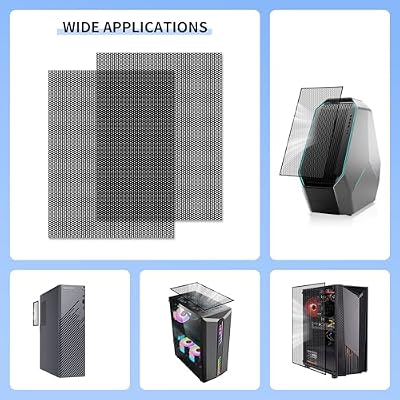 PC Dust Filter 400x300mm, 4Pack DIY PC Case Dust Mesh Filter PVC Dustproof Filter Cover Cooler Fan Grills with Magnetic Strip for Computer PC Case Speaker(PVC, 400 * 300mm, 4pcs, Black)
