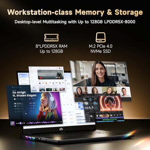 Image of NIMO 16 inch AI Workstation Laptop, AMD Ryzen Max+ 395 128GB LPDDR5X 4TB SSD