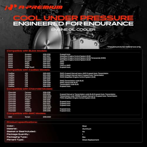 A-Premium Engine Oil Cooler with Pipe, Compatible with Chevrolet, Cadillac by A-Premium - Used condition - Image 2