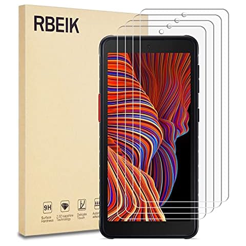 RBEIK [4 Pack] Samsung Galaxy Xcover 5 Screen Protector, Premium 9H Hardness Anti-Scratch Bubble Free Tempered Glass Screen Protector for Samsung Galaxy Xcover 5 Cover