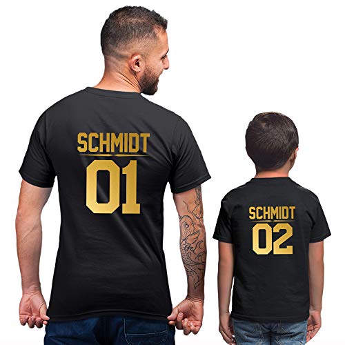 SugarARMY Vater Sohn Partnerlook Tshirt Set Personalisiert Cover