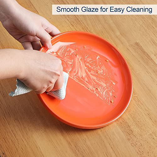 Porcelain Dinnerware Set For 4, 16 Pcs Orange Dish Set, Lovecasa Round Dinner Set With Dinner Plates, Dessert Plates, Bowls And Mugs, Dishwasher & Microwave Safe #TOP6