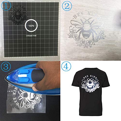 Image of FUNKAKA Heat Transfer Vinyl Shiny Silver PU Soft Metal HTV Rolls, 12 inch x 9ft