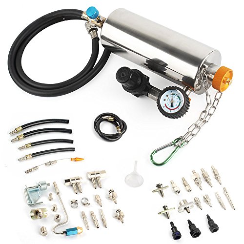 WISAMIC Automotive Non-dismantle Fuel Injector Cleaner Kit and Tester with Case for Petrol EFI Throttle Petrol Cars, 750ML Tank, 145PSI