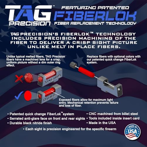 Image of TAG PRECISION Tactical Gun Sights Compatible with Smith & Wesson M&P & M2.0 - Full Size & Compact (9mm, 40 S&W, 45 ACP) | Steel Nitride Coated Front & Rear Handgun Sights
