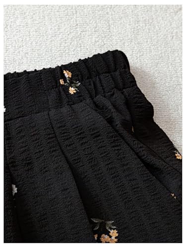 MakeMeChic Women's Plus Size Floral Loose Pants Elastic Waist Wide Leg Trousers4