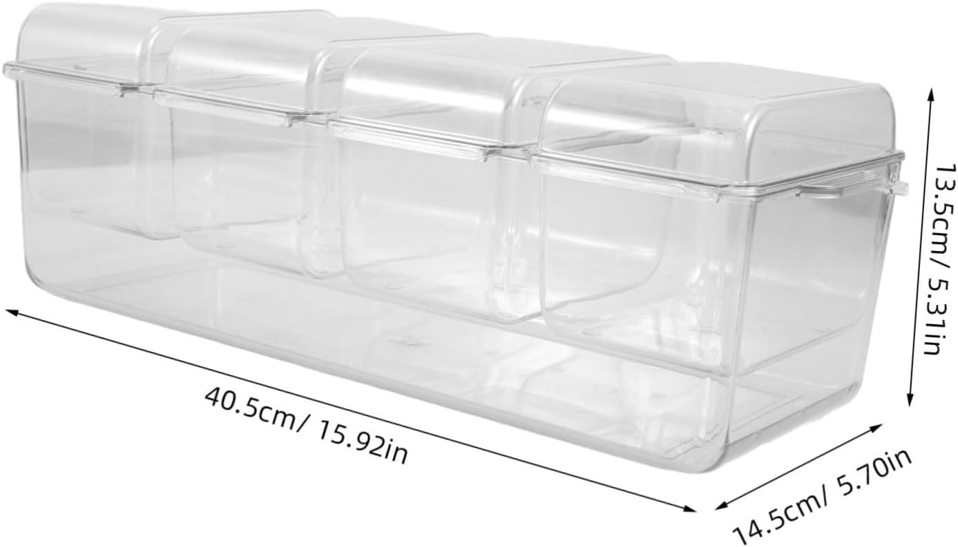 1set Condiment Container Ice-cooled Snack Server Compartments Design for Fruits and Salads Includes Tongs and Forks for Family Gatherings and Outdoor Events