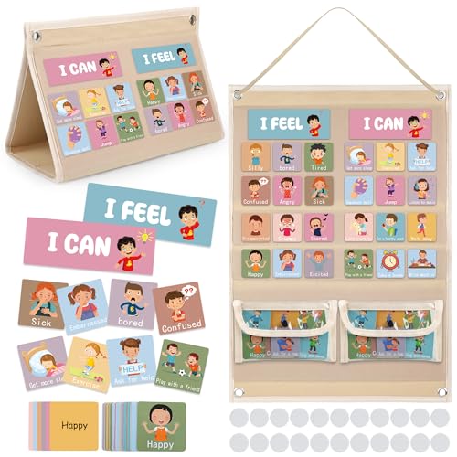 Image of Feelings Chart Cards Feelings Pocket Charts Social Emotional Pocket Chart Cards for Social Activities Supplies