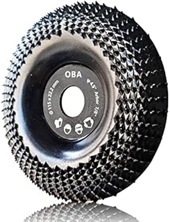 OBA Angle Grinder Wood Carving disc 115mm Wood Grinding Wheel, Grinder Shaping disc for Angle Grinders with 22.23mm Arbor, Black
